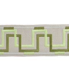 Cosimo Embroidered Braid 66mm Trimming by Houles Verde Cosimo Embroidered Braid 66mm Trimming by Houles Verde