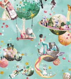 Cosmic Groove Wallpaper by Brand McKenzie Aquamarine Cosmic Groove Wallpaper by Brand McKenzie Aquamarine