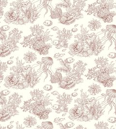 Cote Sauvage Wallpaper by Casadeco Rouge Ecrevisse Cote Sauvage Wallpaper by Casadeco Rouge Ecrevisse