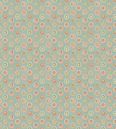 Court Buttons Wallpaper by GP & J Baker Aqua/Red Court Buttons Wallpaper by GP & J Baker Aqua/Red