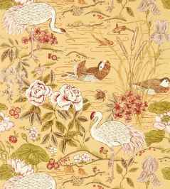 Crane & Frog Wallpaper by Sanderson Honey / Olive Crane & Frog Wallpaper by Sanderson Honey / Olive