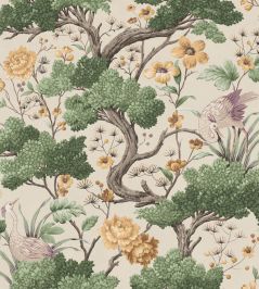 Crane Bird Wallpaper by Woodchip & Magnolia Buttercup Yellow/Cream Crane Bird Wallpaper by Woodchip & Magnolia Buttercup Yellow/Cream