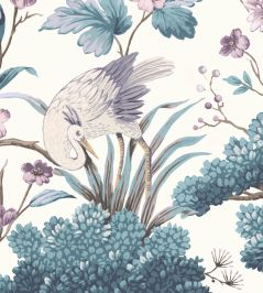 Crane Bird Wallpaper by Woodchip & Magnolia Japanese Blue Crane Bird Wallpaper by Woodchip & Magnolia Japanese Blue
