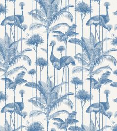 Crane Fonda Wallpaper by Divine Savages Ecru Blue Crane Fonda Wallpaper by Divine Savages Ecru Blue