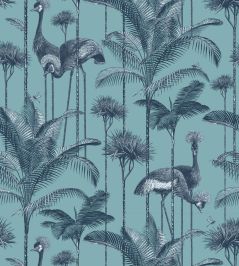 Crane Fonda Wallpaper by Divine Savages Palm Blue Crane Fonda Wallpaper by Divine Savages Palm Blue