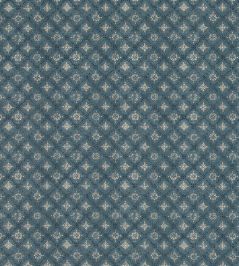 Croft Trellis Fabric by Mulberry Home Indigo Croft Trellis Fabric by Mulberry Home Indigo