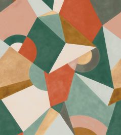 Cubism Wallpaper by Casadeco Vert Cubism Wallpaper by Casadeco Vert