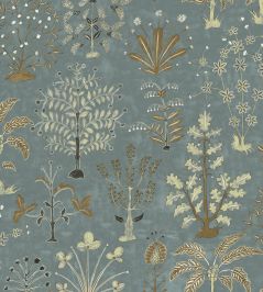 Cynthia Wallpaper by Josephine Munsey Mid Blue and Olive Cynthia Wallpaper by Josephine Munsey Mid Blue and Olive
