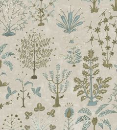 Cynthia Wallpaper by Josephine Munsey Stone, Light Blue and Olive Cynthia Wallpaper by Josephine Munsey Stone, Light Blue and Olive