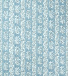 Dabu Stripe Fabric by Zoffany Wedgwood Blue Dabu Stripe Fabric by Zoffany Wedgwood Blue