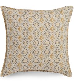 Dacca Cushion 55 x 55cm by James Hare Grey/Gold Dacca Cushion 55 x 55cm by James Hare Grey/Gold