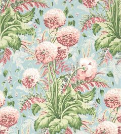 Dahlia Wallpaper by Anna French Coral on Robin's Egg Dahlia Wallpaper by Anna French Coral on Robin's Egg