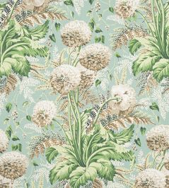 Dahlia Fabric by Anna French Neutral on Robin's Egg Dahlia Fabric by Anna French Neutral on Robin's Egg