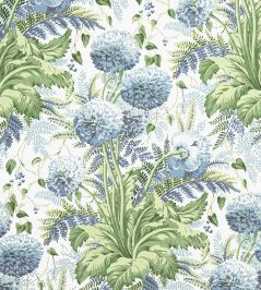 Dahlia Fabric by Anna French Sky on White Dahlia Fabric by Anna French Sky on White