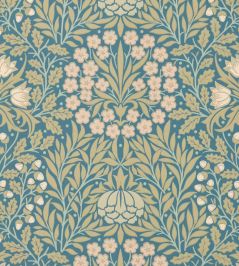 Daisy & Oak Wallpaper by Morris & Co Powder Blue/Blush Daisy & Oak Wallpaper by Morris & Co Powder Blue/Blush