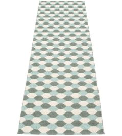 Dana Runner Rug by Pappelina Army/Pale Turquoise/Vanilla Dana Runner Rug by Pappelina Army/Pale Turquoise/Vanilla