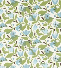 Dancing Daisies Print Fabric by Scion Cornflower Dancing Daisies Print Fabric by Scion Cornflower