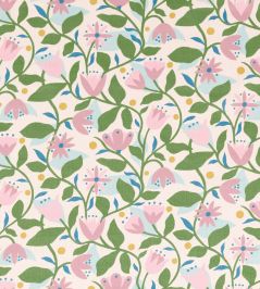 Dancing Daisies Print Fabric by Scion Lilac Dancing Daisies Print Fabric by Scion Lilac