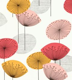 Dandelion Clocks Wallpaper by Sanderson Coral Dandelion Clocks Wallpaper by Sanderson Coral