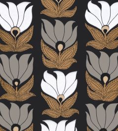 Dauphine Wallpaper by Casamance Noir / Dore Dauphine Wallpaper by Casamance Noir / Dore