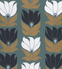 Dauphine Wallpaper by Casamance Vert De Gris / Dore Dauphine Wallpaper by Casamance Vert De Gris / Dore