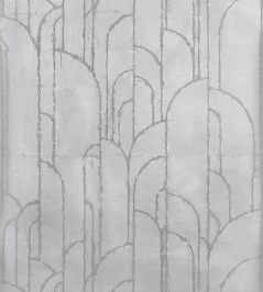 Deco Moon Wallpaper by Thibaut Silver Deco Moon Wallpaper by Thibaut Silver