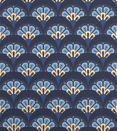 Deco Scallop Wallpaper by Liberty Lapis Deco Scallop Wallpaper by Liberty Lapis