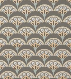 Deco Scallop Wallpaper by Liberty Pewter Deco Scallop Wallpaper by Liberty Pewter