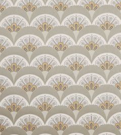 Deco Scallop Wallpaper by Liberty Pewter White Deco Scallop Wallpaper by Liberty Pewter White