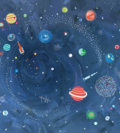 Deep Space Mural by Villa Nova Blue Deep Space Mural by Villa Nova Blue