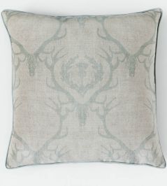 Deer Damask Cushion 60 x 60cm by Barneby Gates Duck egg Deer Damask Cushion 60 x 60cm by Barneby Gates Duck egg