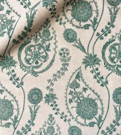 Delfyn Paisley Fabric by Ian Sanderson Mineral Delfyn Paisley Fabric by Ian Sanderson Mineral