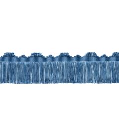 Delicat Silk Cut Fringe Trimming by Samuel & Sons French Blue Delicat Silk Cut Fringe Trimming by Samuel & Sons French Blue