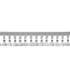 Delicat Silk Tassel Fringe Trimming by Samuel & Sons Platinum Delicat Silk Tassel Fringe Trimming by Samuel & Sons Platinum