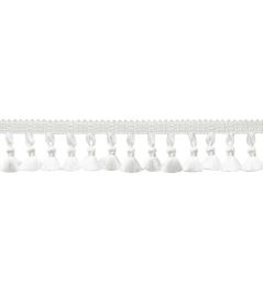 Delicat Silk Tassel Fringe Trimming by Samuel & Sons White Delicat Silk Tassel Fringe Trimming by Samuel & Sons White