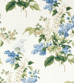 Delphinium & Lilac Fabric by Sanderson Larkspur Blue Delphinium & Lilac Fabric by Sanderson Larkspur Blue