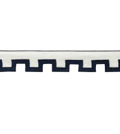 Devon Applique Border Trimming by Samuel & Sons Navy Devon Applique Border Trimming by Samuel & Sons Navy
