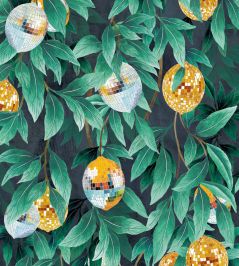 Disco Lemons Wallpaper by Brand McKenzie Dark Teal Disco Lemons Wallpaper by Brand McKenzie Dark Teal