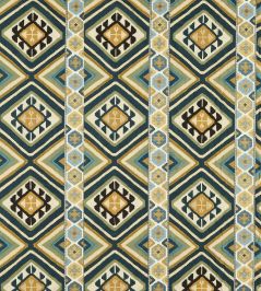 Dorothy's Kilim Fabric by Morris & Co Sunflower/Tump Green Dorothy's Kilim Fabric by Morris & Co Sunflower/Tump Green