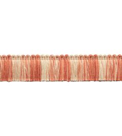 Dorset Blocked Brush Fringe Trimming by Samuel & Sons Coral Dorset Blocked Brush Fringe Trimming by Samuel & Sons Coral