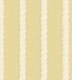 Double Scroll Stripe Fabric by Parker & Jules Butter Double Scroll Stripe Fabric by Parker & Jules Butter