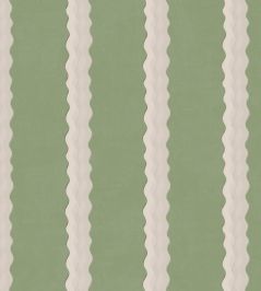 Double Scroll Stripe Fabric by Parker & Jules Spring Green Double Scroll Stripe Fabric by Parker & Jules Spring Green