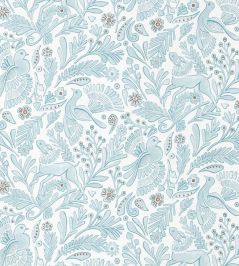 Dove & Deer Wallpaper by Scion Coast Blue Dove & Deer Wallpaper by Scion Coast Blue