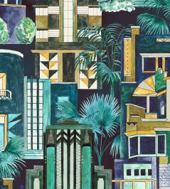 Downtown Deco Wallpaper by Brand McKenzie Indigo Downtown Deco Wallpaper by Brand McKenzie Indigo