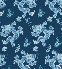 Dragon Dance Wallpaper by Anna French Navy Dragon Dance Wallpaper by Anna French Navy