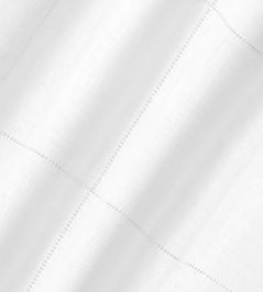 Drawn Thread Hemstitch Check Fabric by Volga Linen Ivory White Drawn Thread Hemstitch Check Fabric by Volga Linen Ivory White