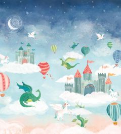 Dreamland Mural by Villa Nova Blue Dreamland Mural by Villa Nova Blue