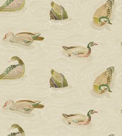 Duck Pond Wallpaper by Mulberry Home Emerald/Stone Duck Pond Wallpaper by Mulberry Home Emerald/Stone
