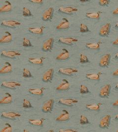 Duck Pond Fabric by Mulberry Home Teal Duck Pond Fabric by Mulberry Home Teal