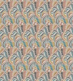 Dufy Leaf Fabric by Osborne & Little Terracotta/Charcoal Dufy Leaf Fabric by Osborne & Little Terracotta/Charcoal